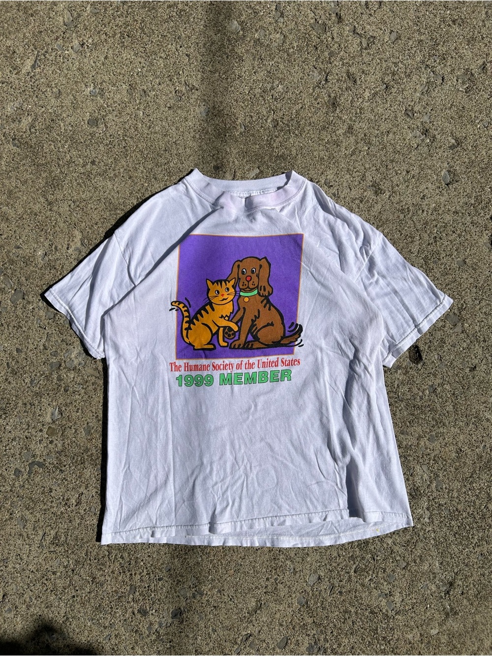Vintage 1999 Humane Society Member Graphic Tee - White